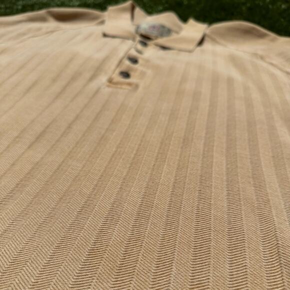 Vintage Territory Ahead Heavyweight Herringbone Textured Short Sleeve Polo Shirt - Picture 8 of 9